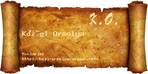 Kégl Orsolya névjegykártya
